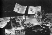 CIA agent Aleksandr Ogorodnik's cache of espionage equipment, including poisons, cameras, secret writing, and cash.